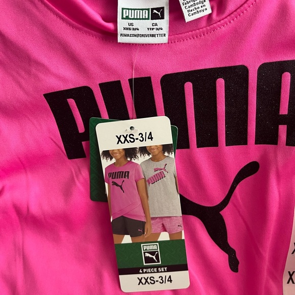 PUMA 4 Piece Short Set Shirt + Shorts Matching Active Set NWT 3/4 - Picture 10 of 11